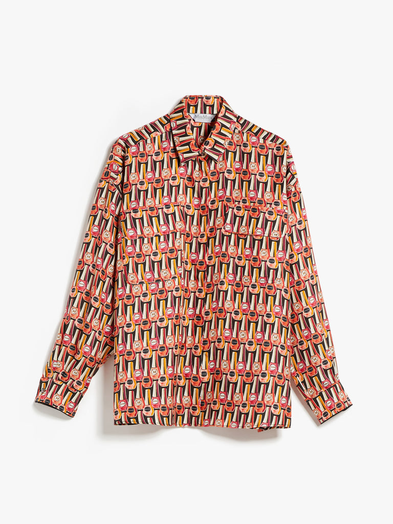 Printed silk twill shirt