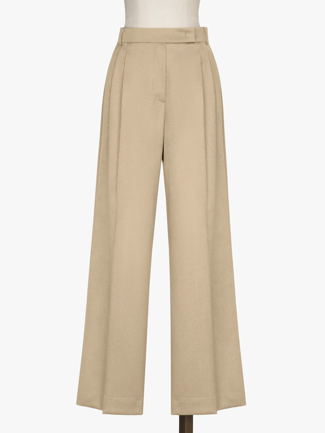 Wool twill wide-leg trousers