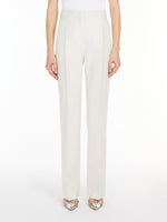 Wool and silk flared trousers