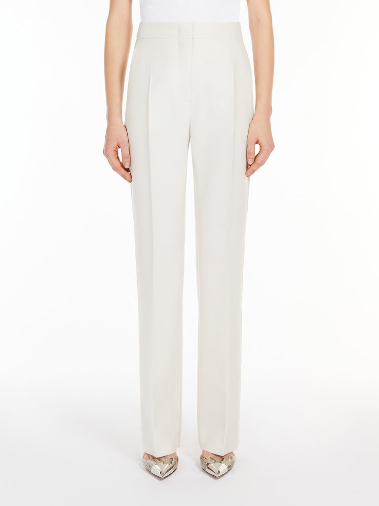 Wool and silk flared trousers