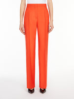 Wool and silk flared trousers