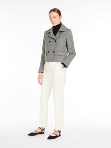 Straight, wool trousers