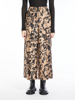 Wide, printed silk trousers