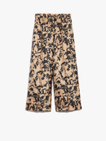 Wide, printed silk trousers