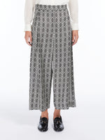 Printed silk cropped trousers