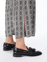 Printed silk cropped trousers