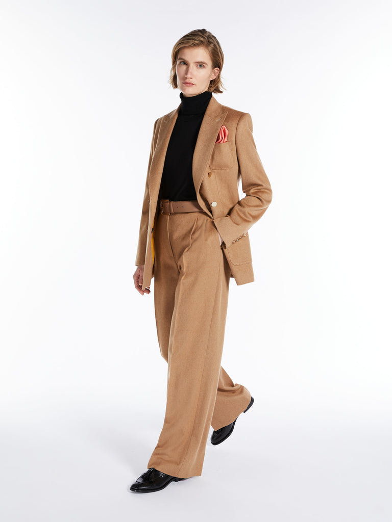 Wide camel trousers