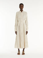 Striped linen long dress