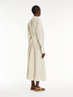 Striped linen long dress