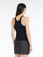 Halter neck top in vanisé wool