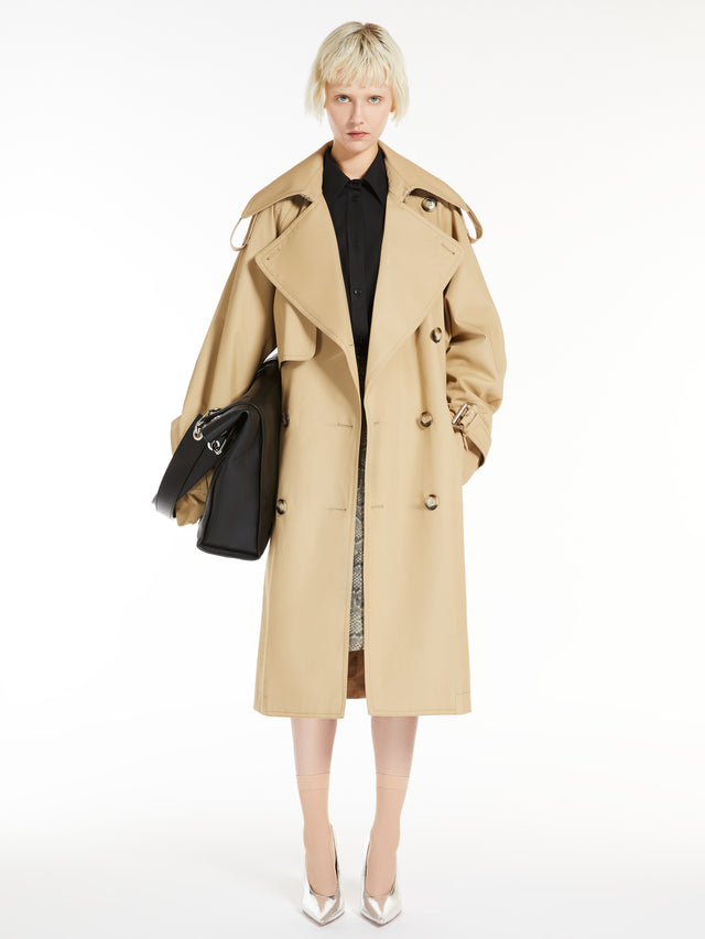 Cotton gabardine trench coat