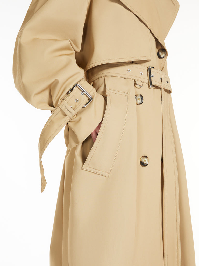 Cotton gabardine trench coat