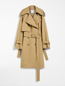 Cotton gabardine trench coat