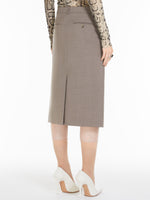 Stretch wool midi skirt