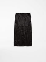 Crinkle-look calf-length skirt