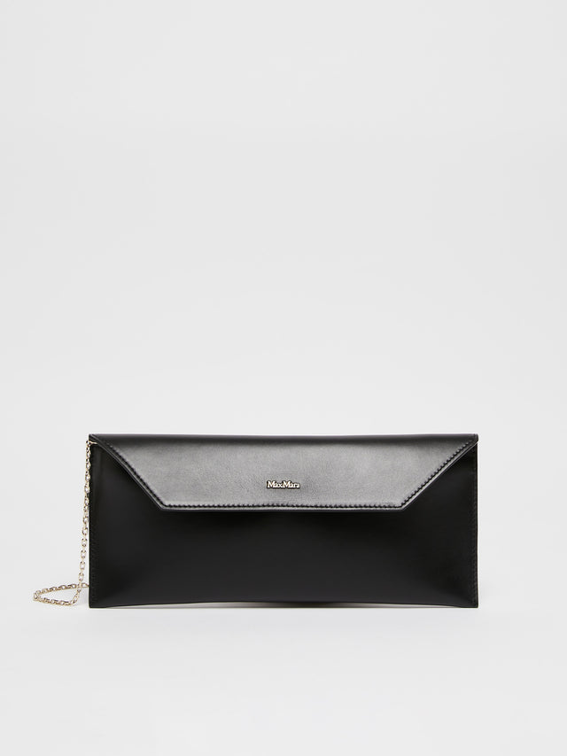 Waxed leather clutch