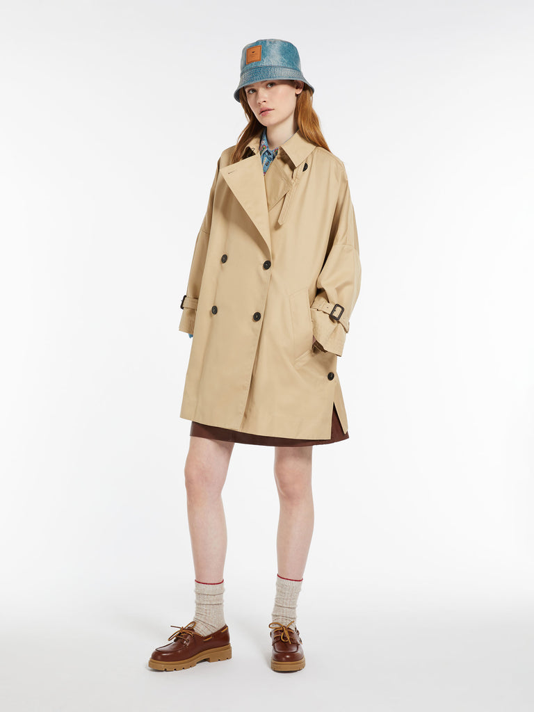 Reversible water-repellent cotton trench coat