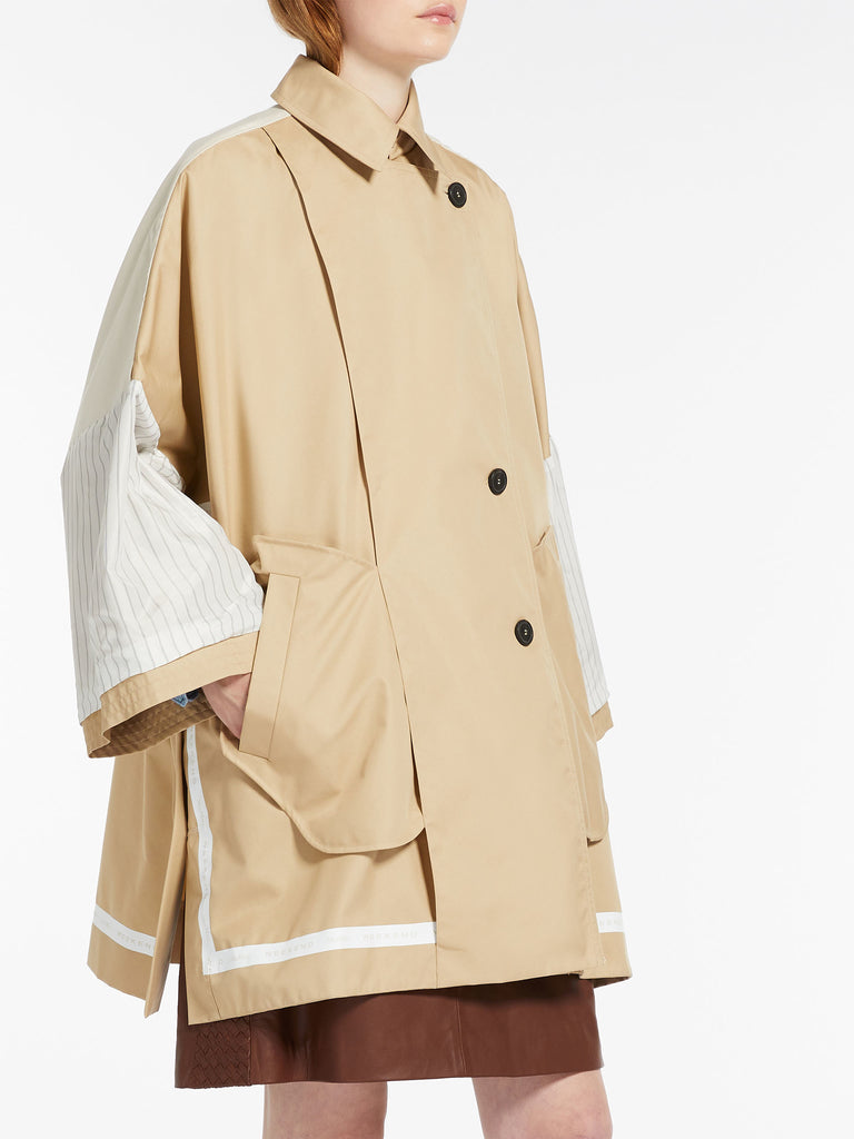 Reversible water-repellent cotton trench coat