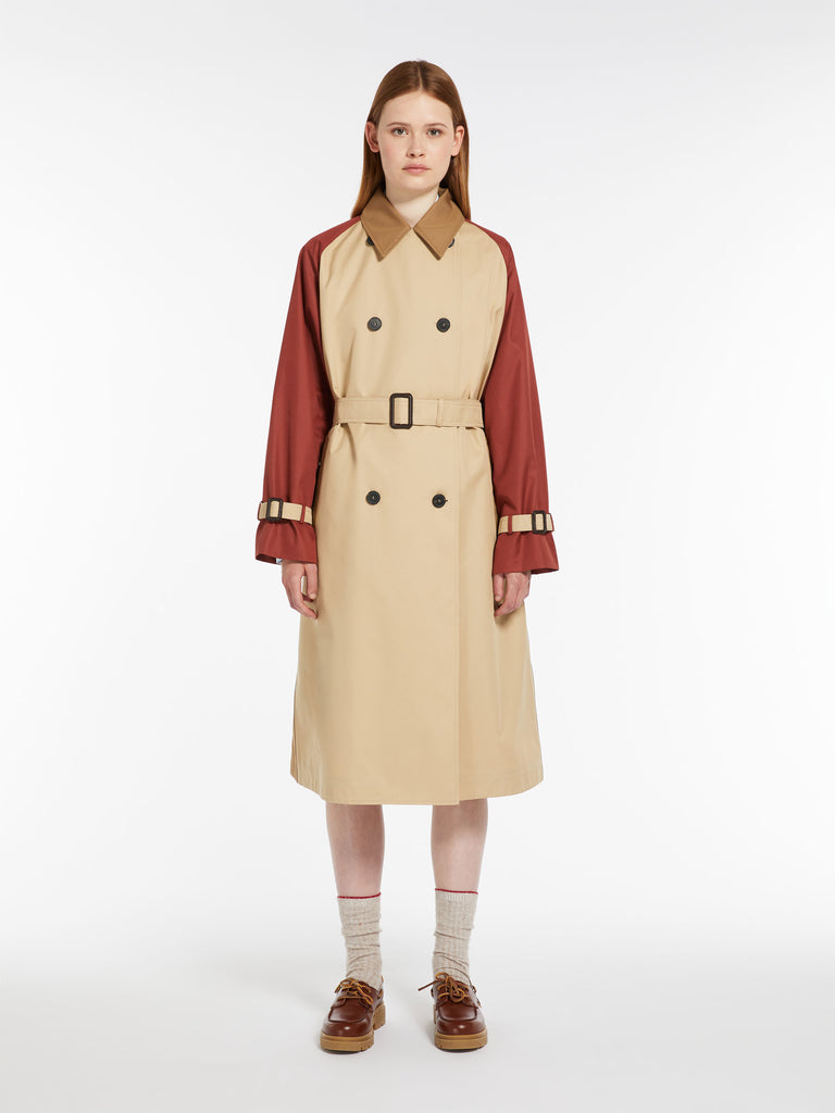 Reversible water-repellent fabric trench coat