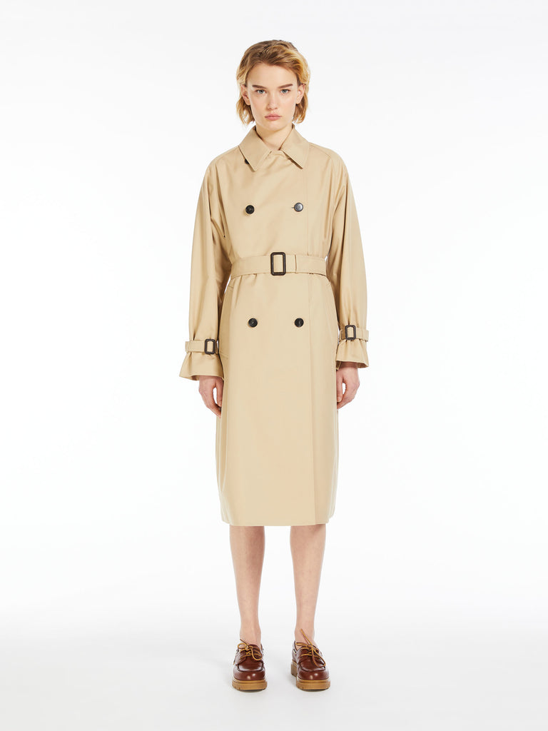 Reversible water-repellent fabric trench coat