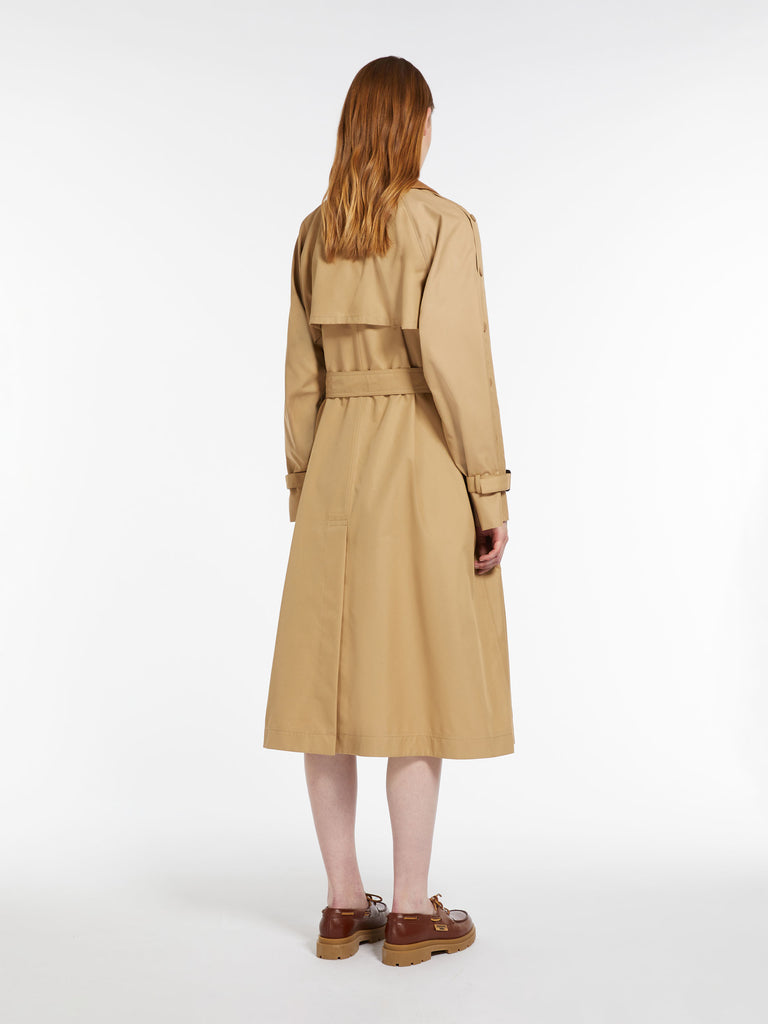 Belted water-repellent cotton trench coat