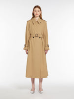 Double-breasted water-repellent gabardine trench coat