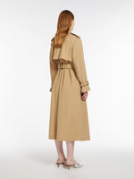 Double-breasted water-repellent gabardine trench coat