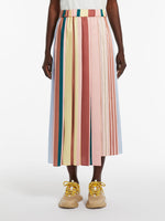 Pleated printed twill skirt