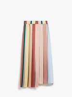 Pleated printed twill skirt