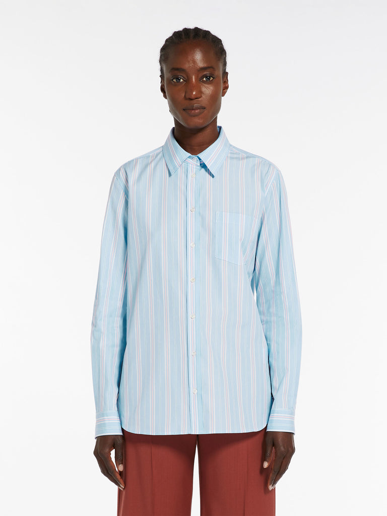 Striped poplin shirt