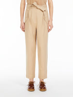 Cotton carrot-fit trousers