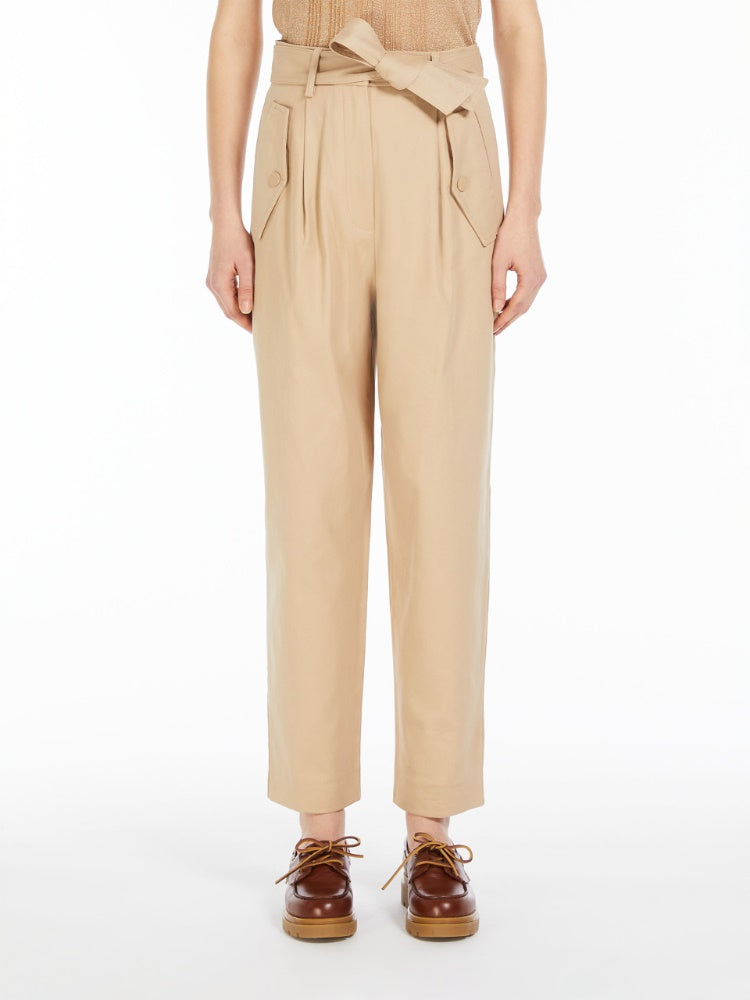 Cotton carrot-fit trousers