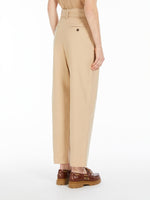 Cotton carrot-fit trousers