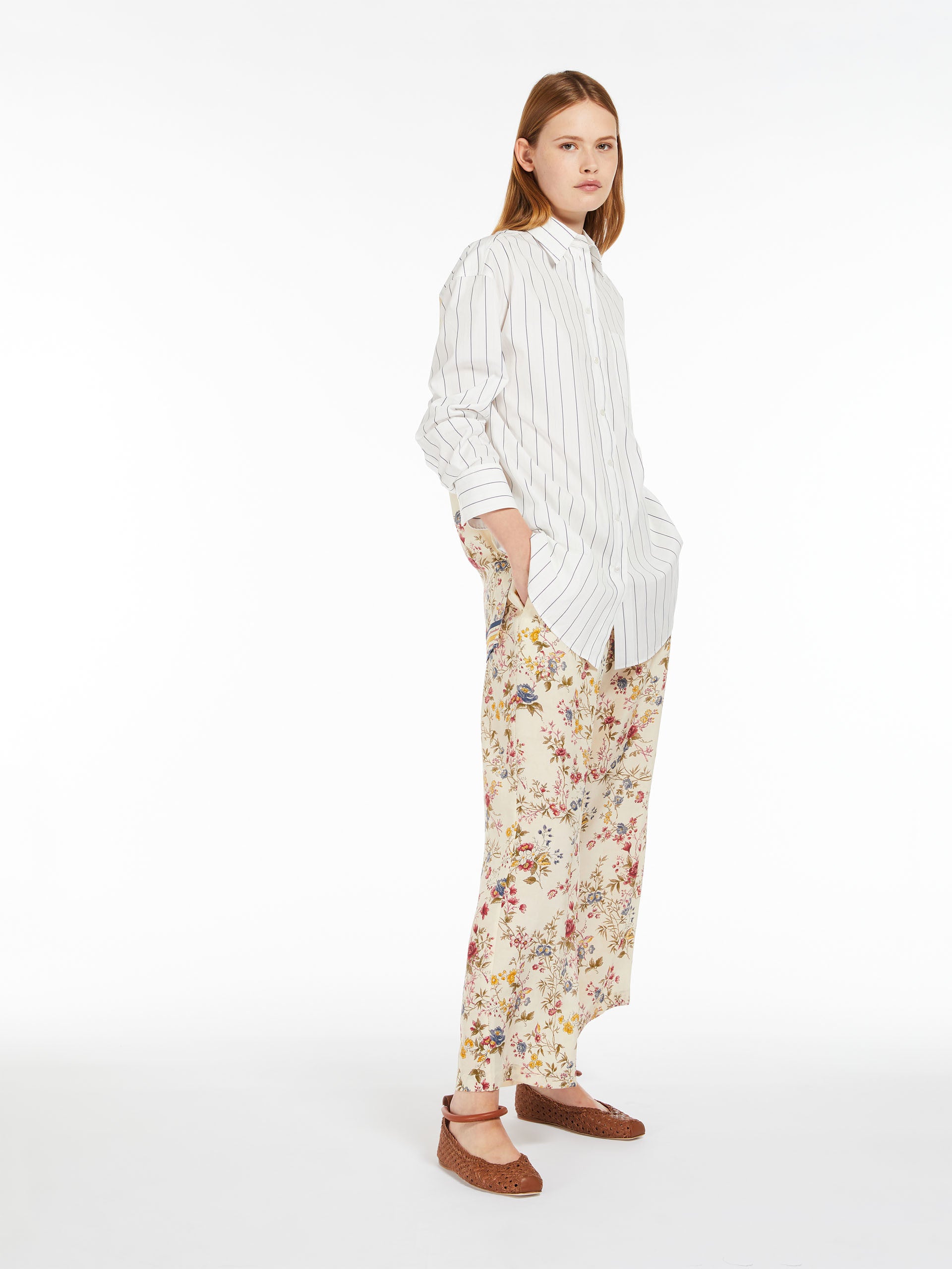 Silk crepe de chine trousers