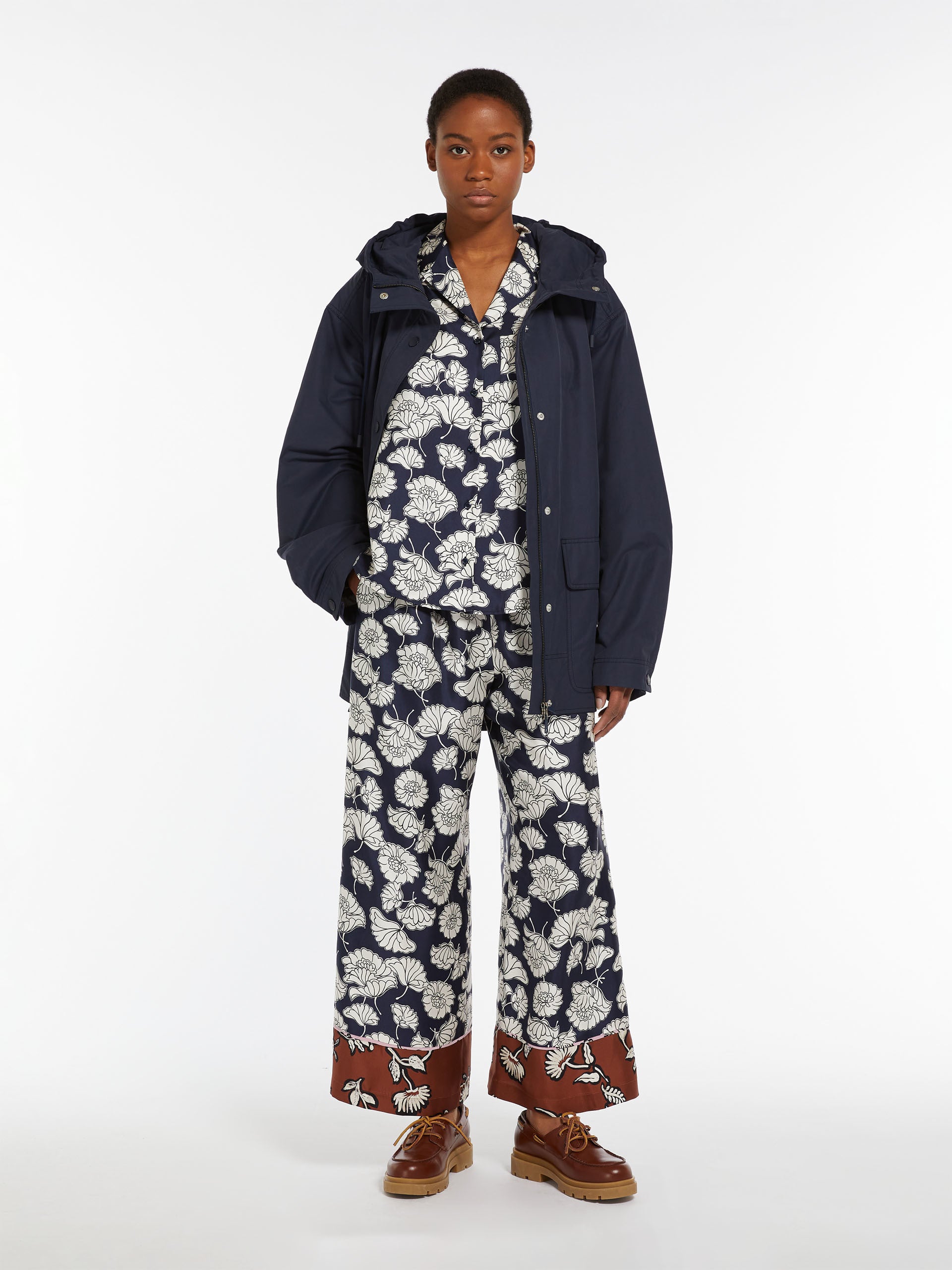 Printed silk pyjama trousers