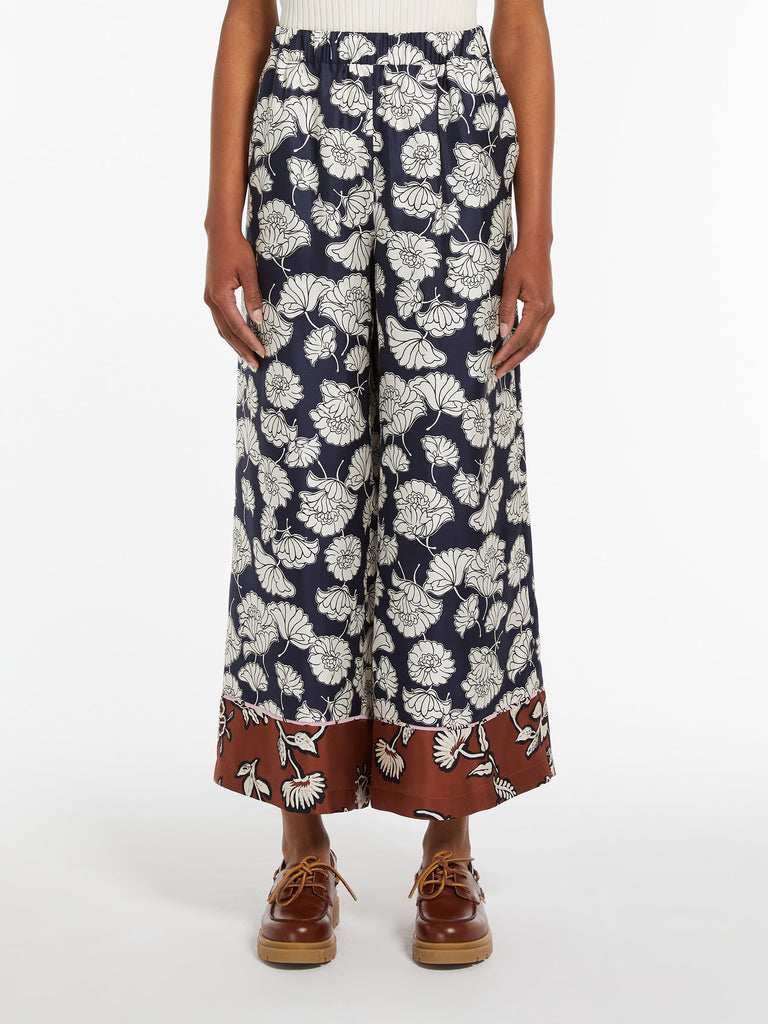 Printed silk pyjama trousers