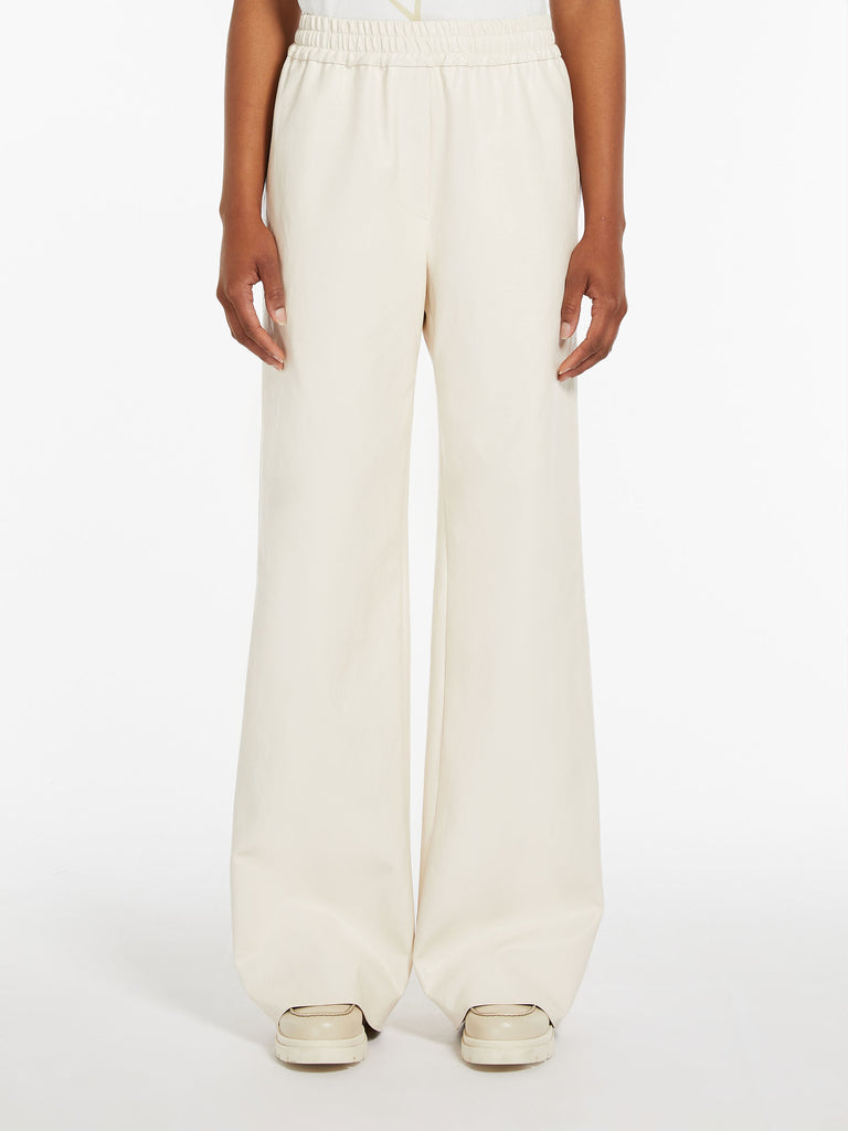 Coated fabric palazzo trousers