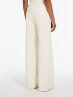 Coated fabric palazzo trousers