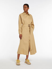 Water-repellent twill shirt dress