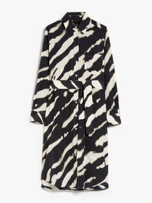 Printed crepe de chine shirt dress