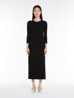 Flared rib-knit dress