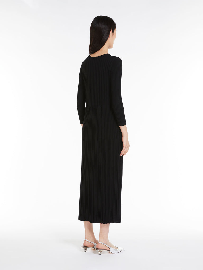 Flared rib-knit dress