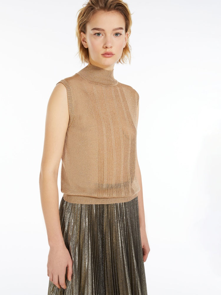 Viscose and lurex knit top