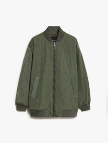 Water-repellent quilted fabric bomber jacket