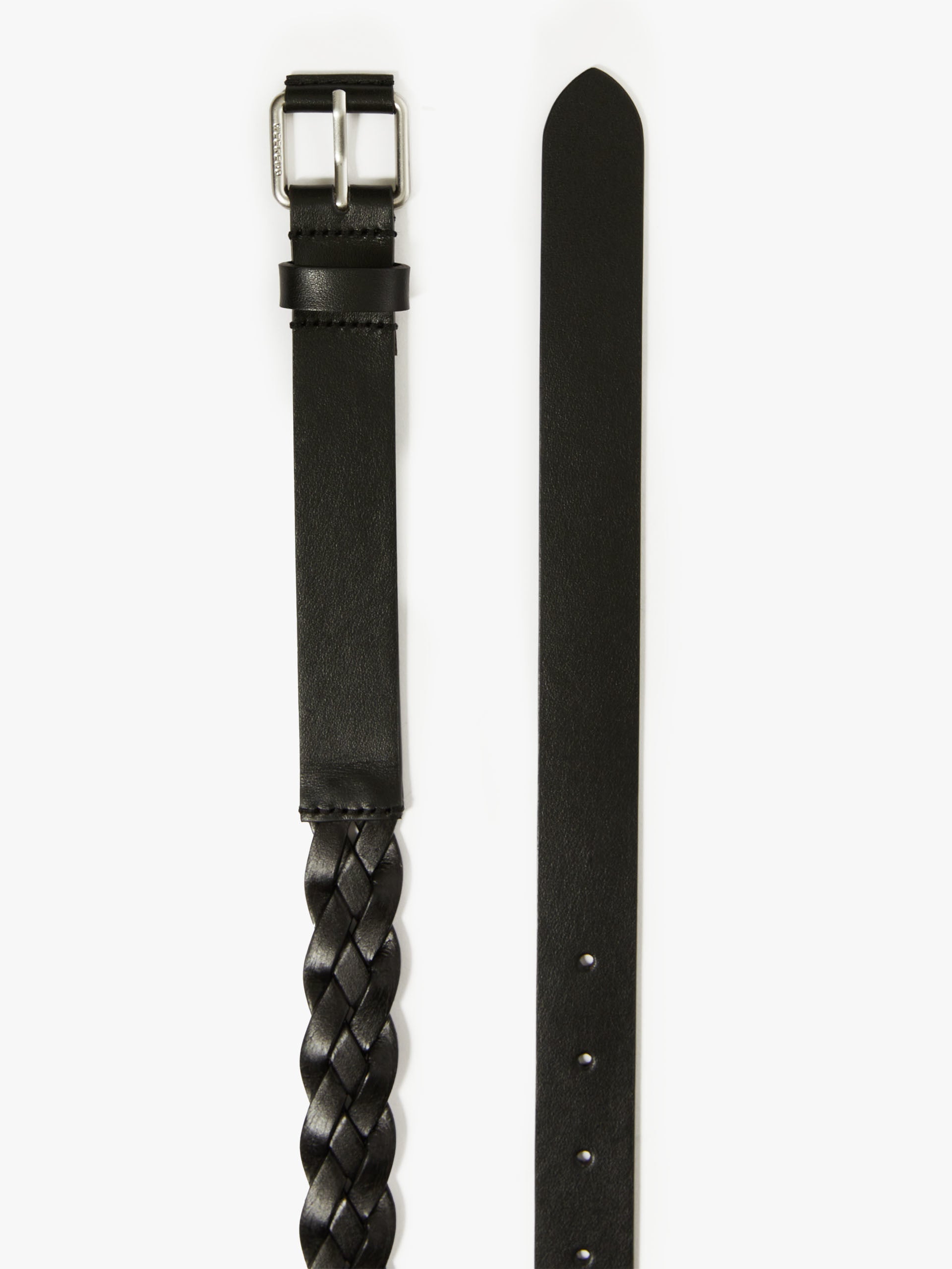 Woven leather belt