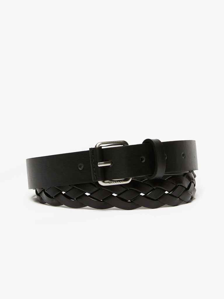 Woven leather belt