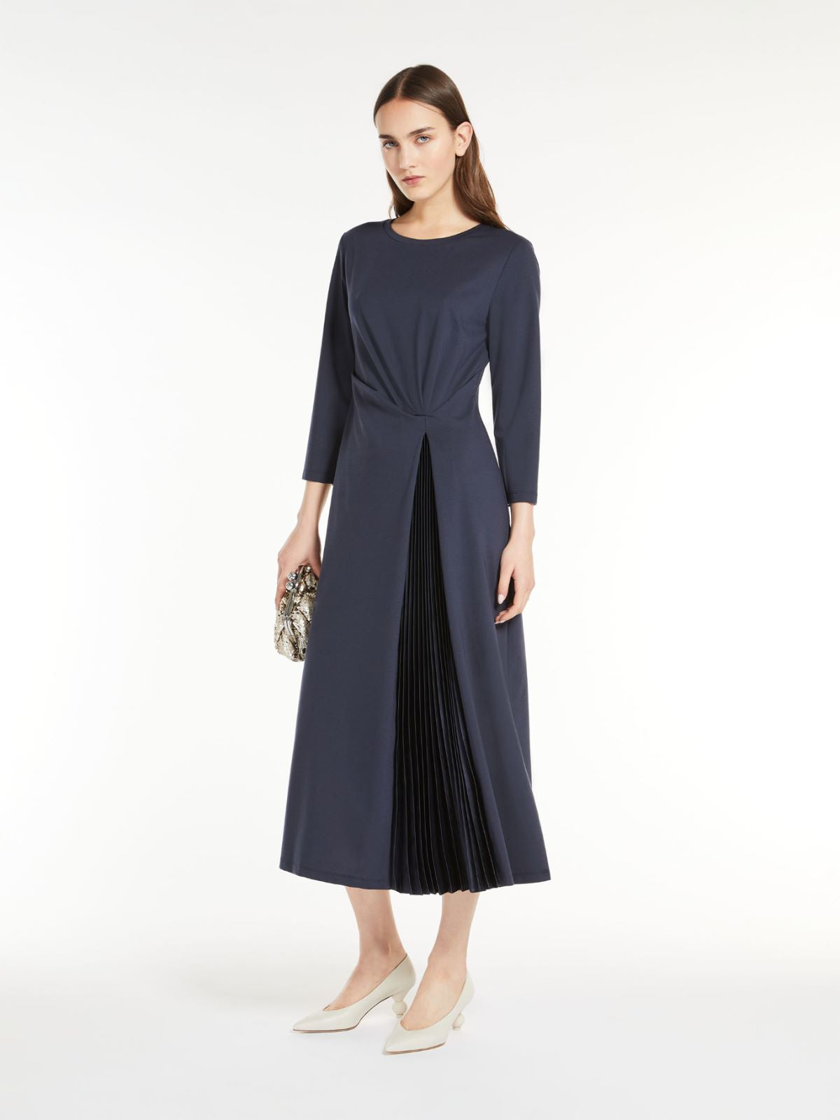 Pleated jersey dress