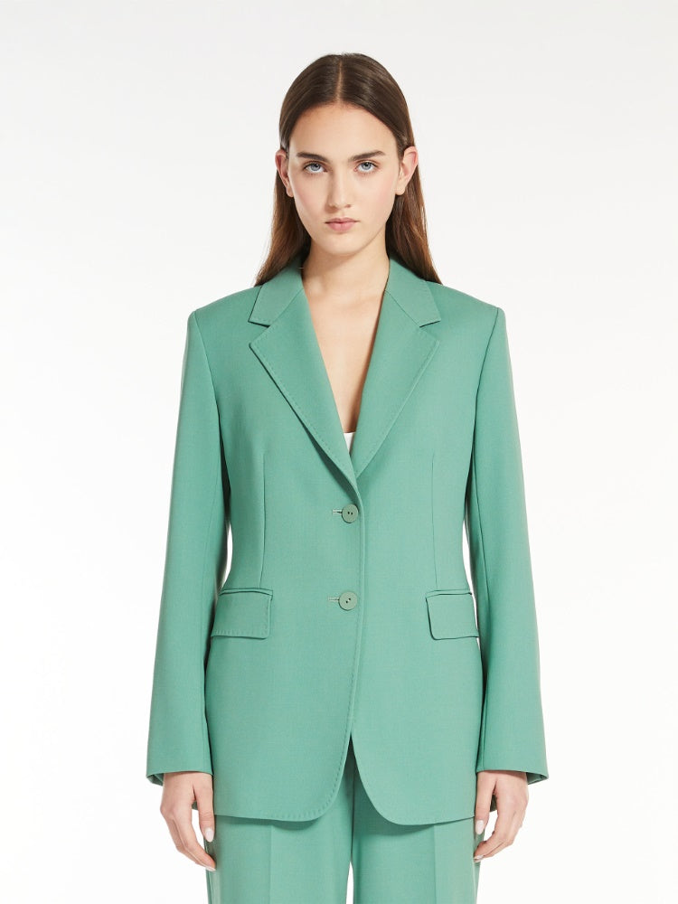 Single-breasted wool crepe blazer