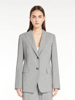 Single-breasted pinstripe wool blazer