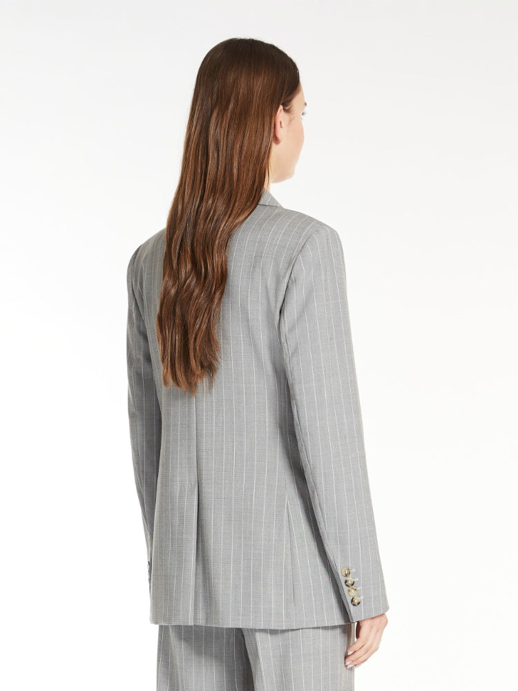 Single-breasted pinstripe wool blazer